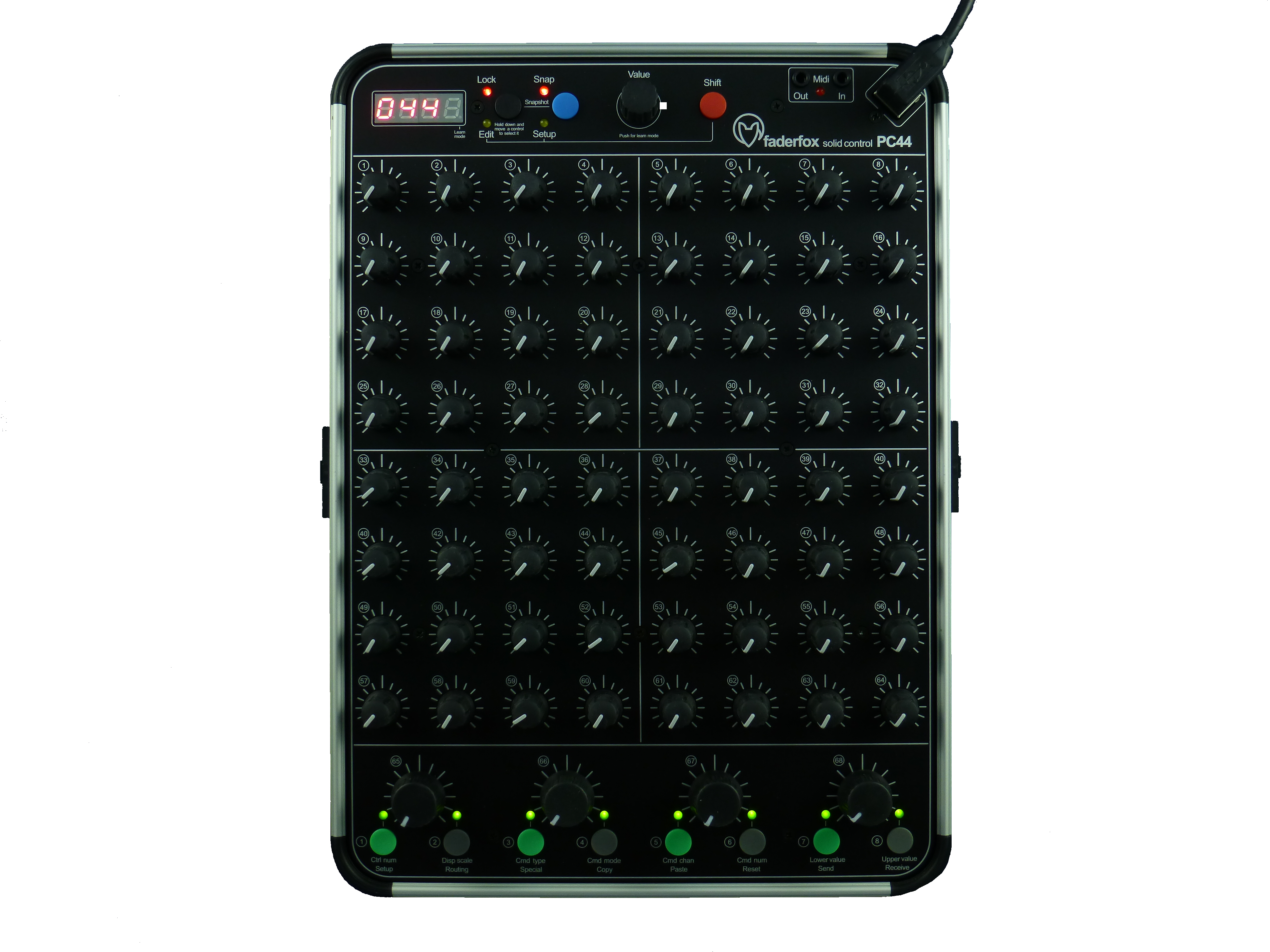 Faderfox PC44, 68 potenciómetros en un compacto controlador MIDI